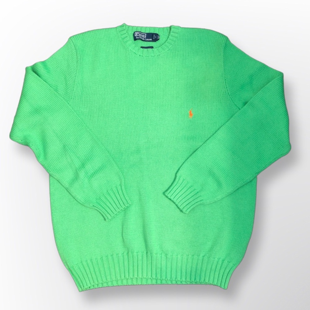 Mens Ralph Lauren sweater size medium cotton green polo